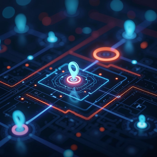 Conceptual illustration of smart contracts showing digital code flowing through interconnected blockchain nodes with automated execution symbols and cryptographic security elements